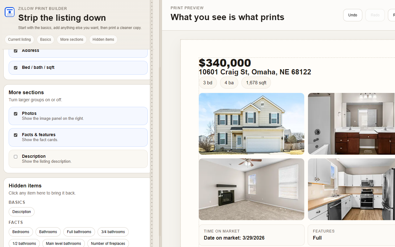 Zillow Print Builder - 截图 2