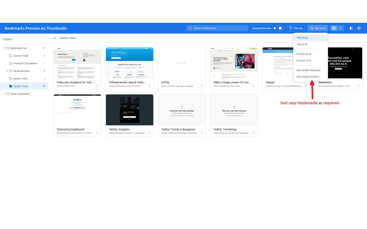 Visual Bookmark Manager with Thumbnail Previews - 截图 3