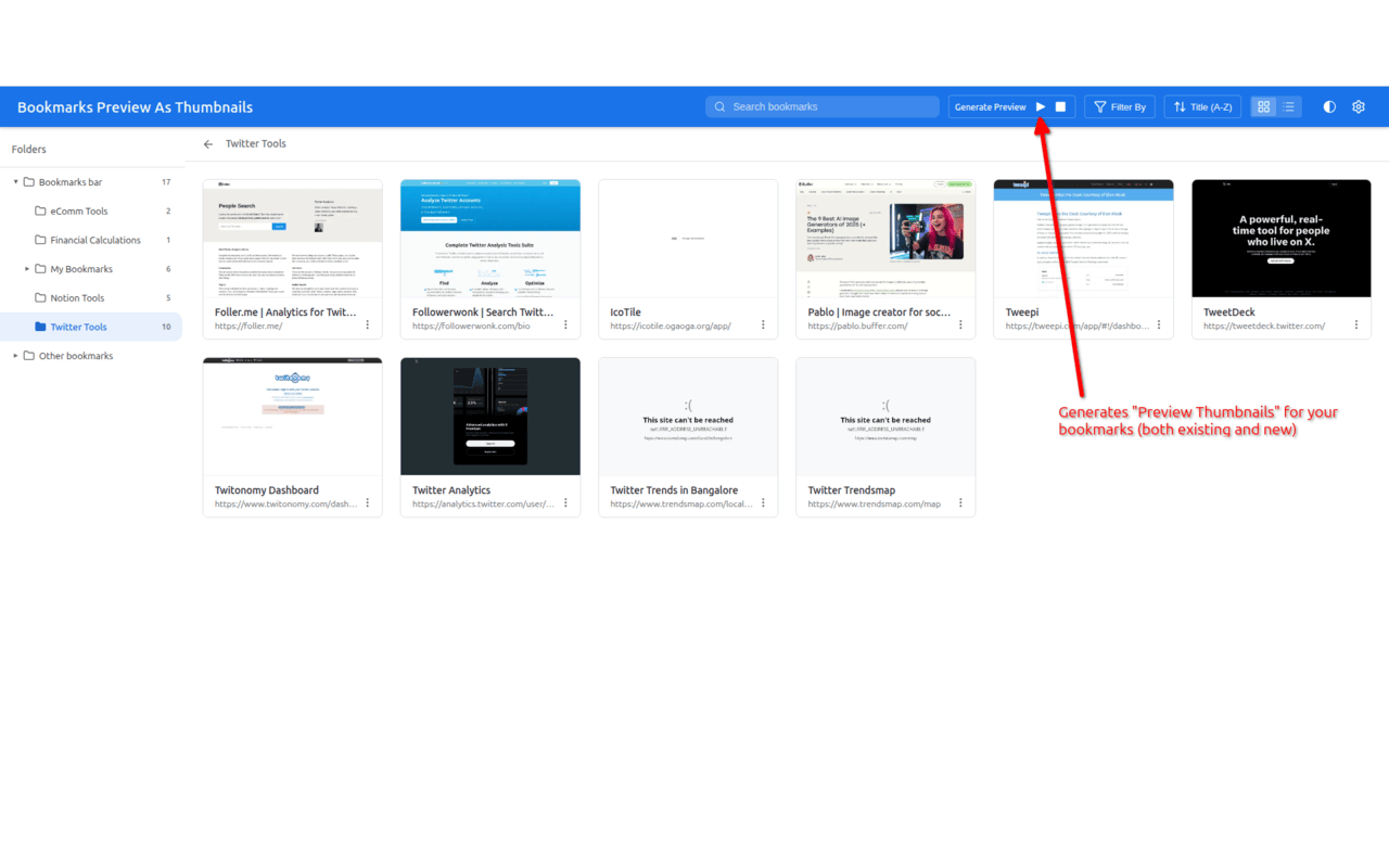 Visual Bookmark Manager with Thumbnail Previews - 截图 4
