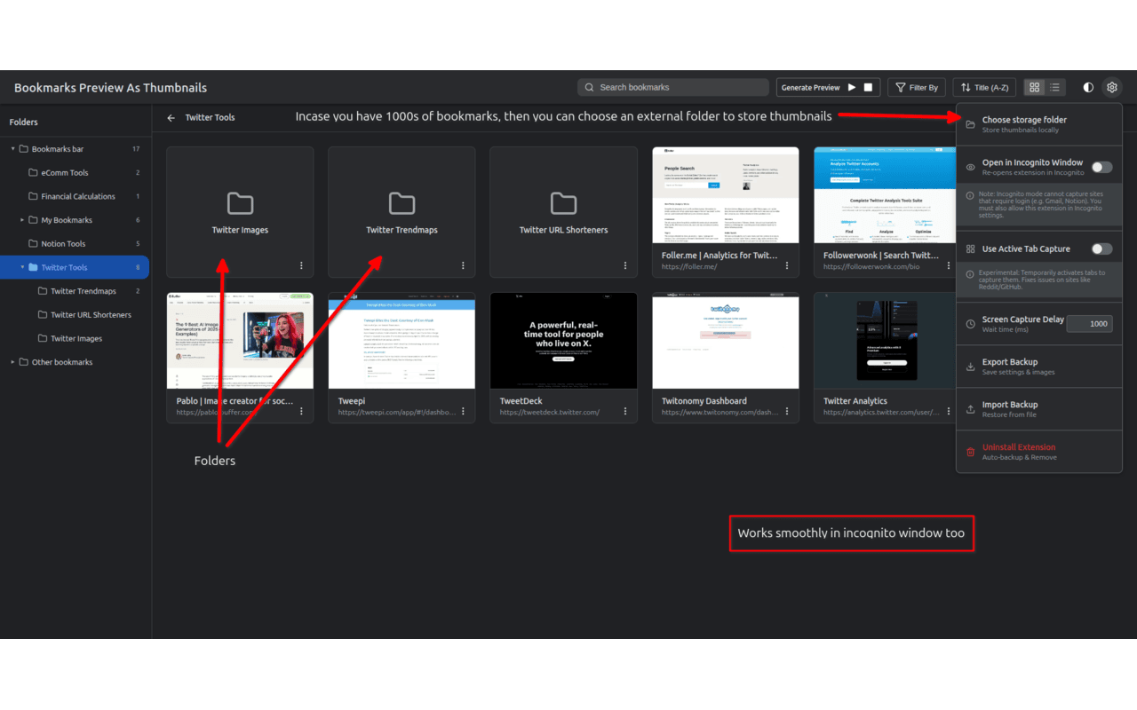 Visual Bookmark Manager with Thumbnail Previews - 截图 5