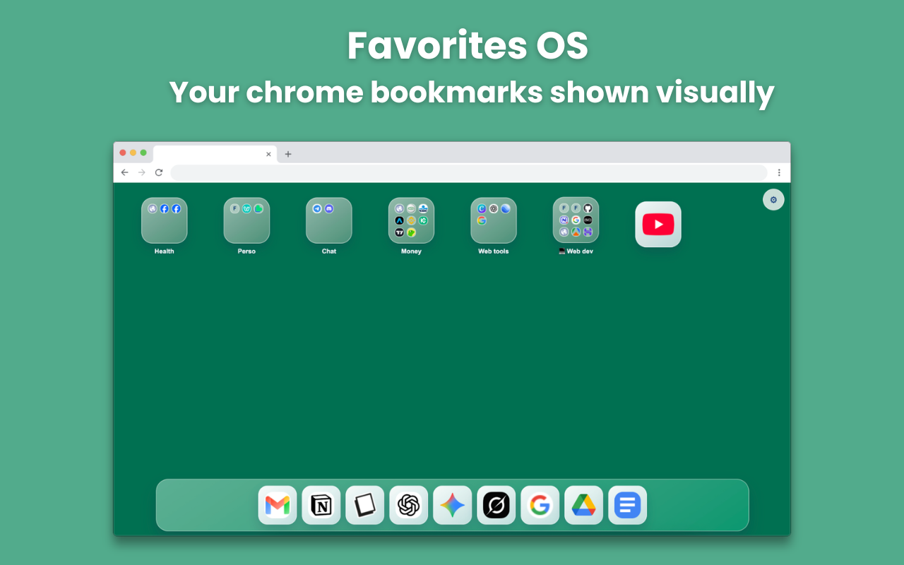 Favorites OS - new tab page | Bookmark manager menu bar - 截图 4