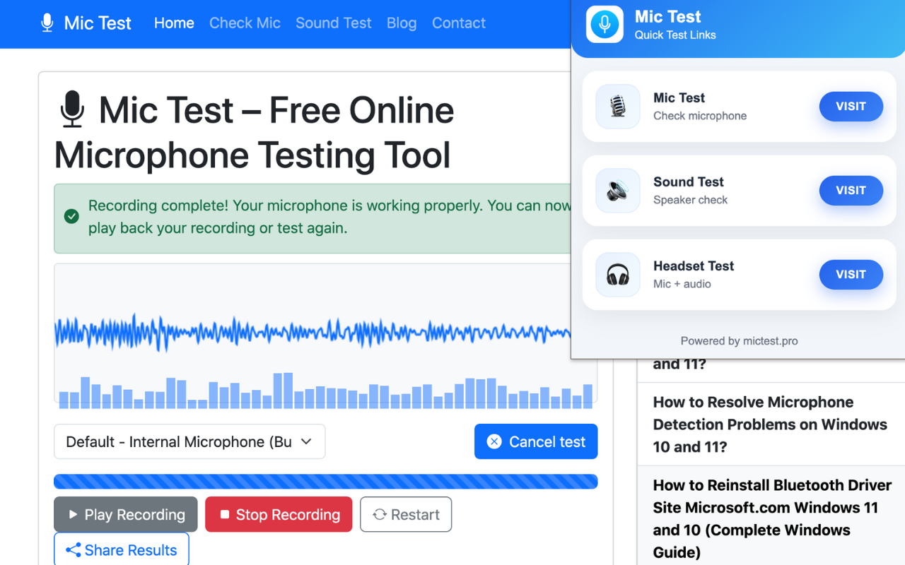 Mic Test - Check Microphone Online - 截图 2