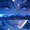 Anime girl sword blue eyes