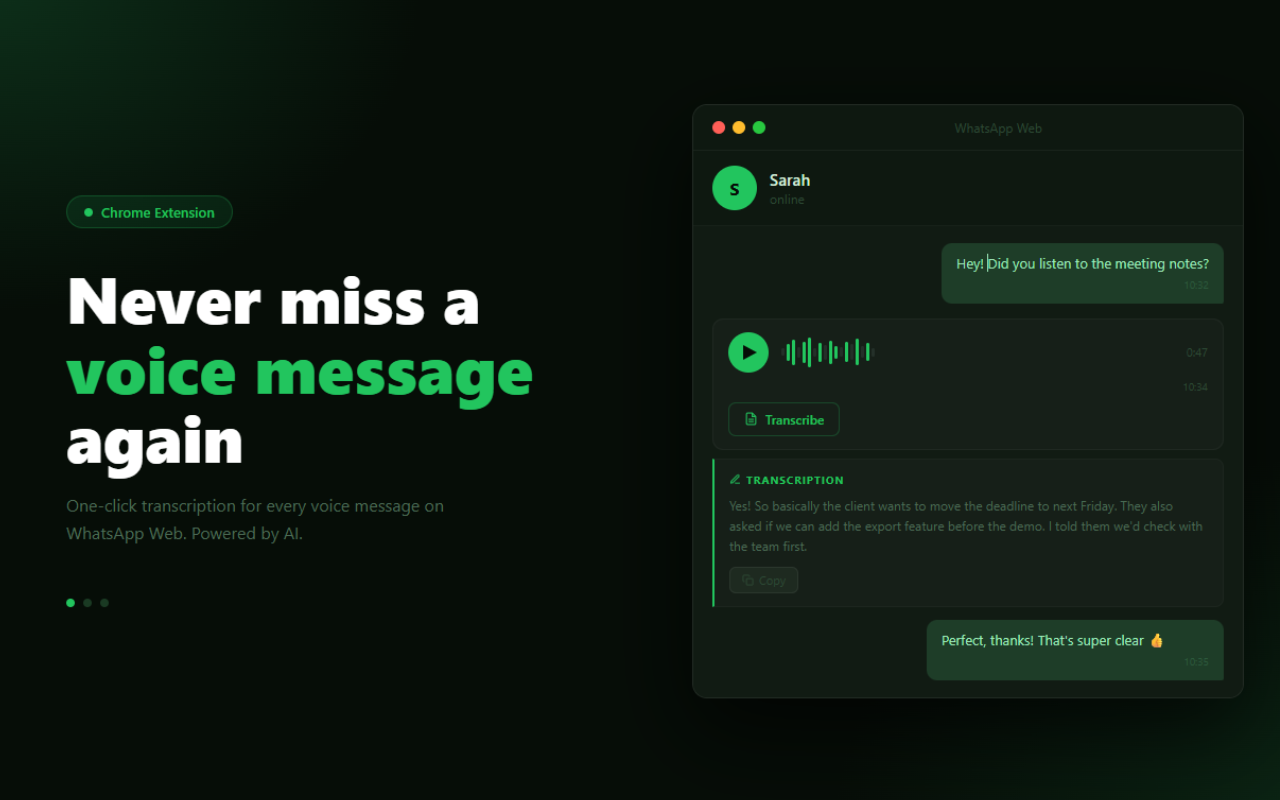 WhatsApp Audio Transcriber - 截图 3
