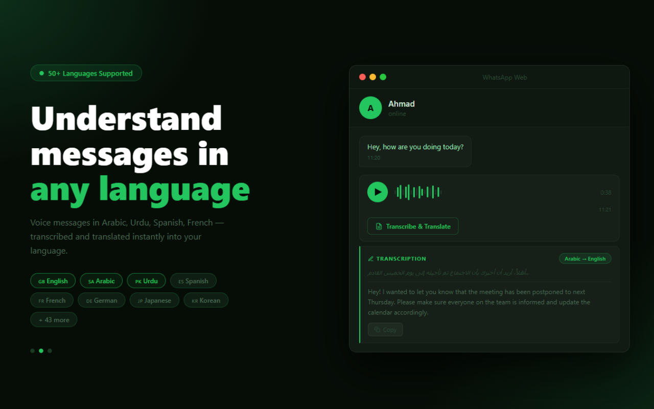 WhatsApp Audio Transcriber - 截图 4