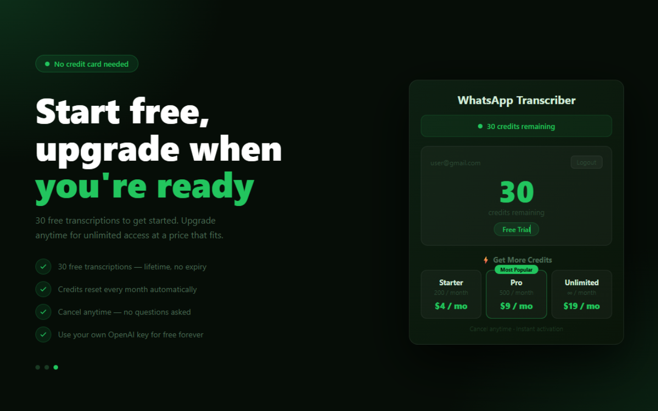 WhatsApp Audio Transcriber - 截图 5