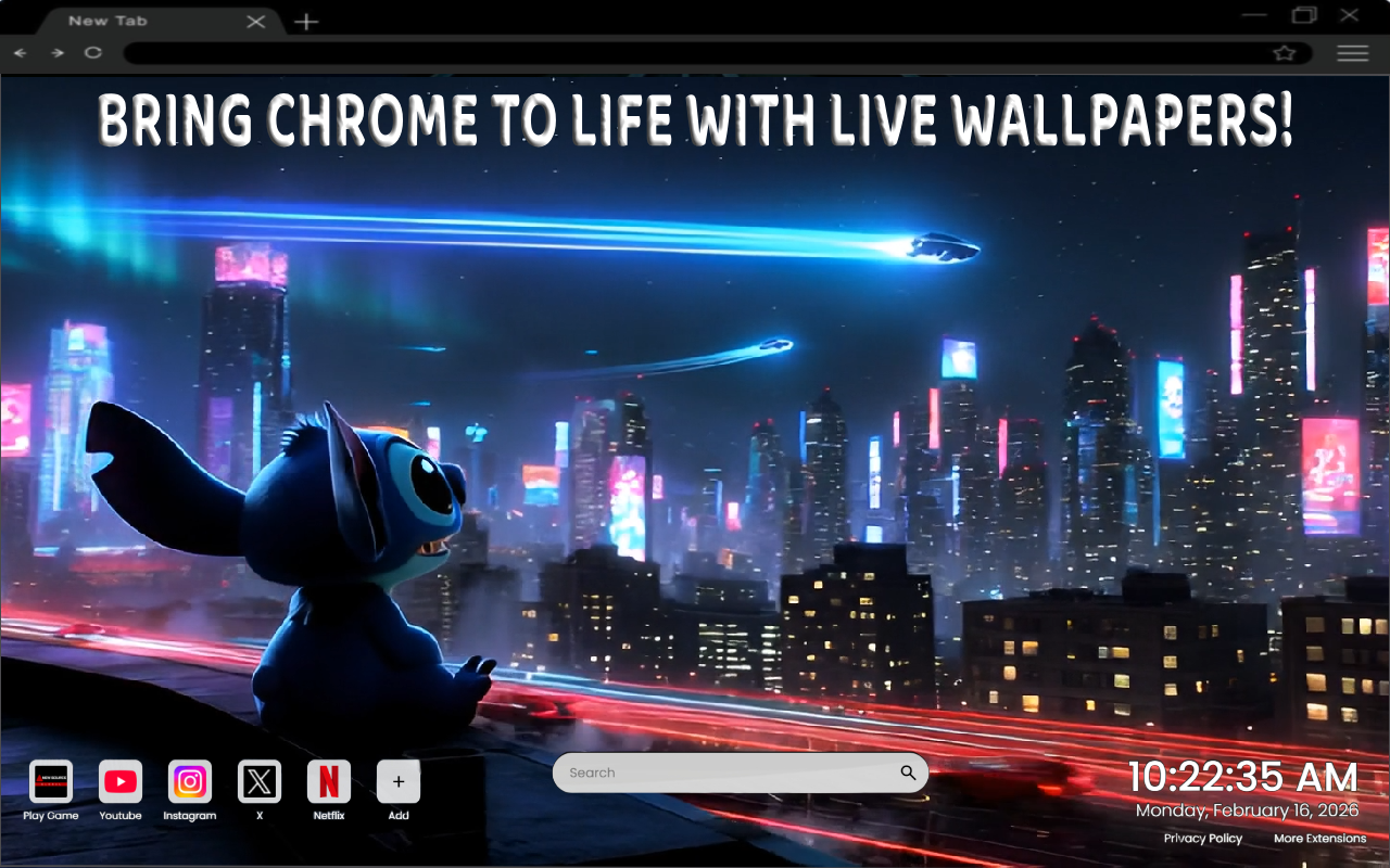 Stitch Cyberpunk City Live Wallpaper - 截图 2