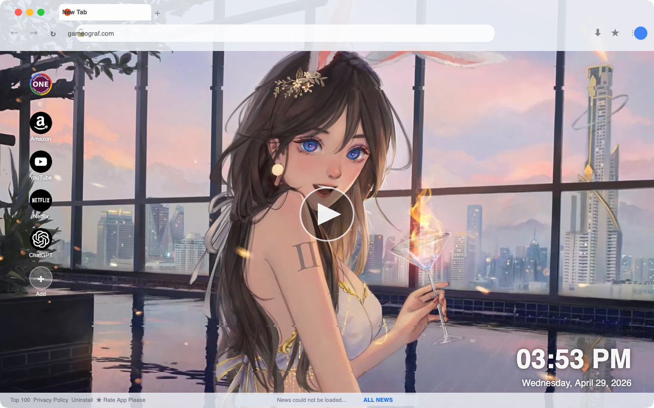 Anime Girl With Rabbit Ears Live Wallpaper - 截图 5