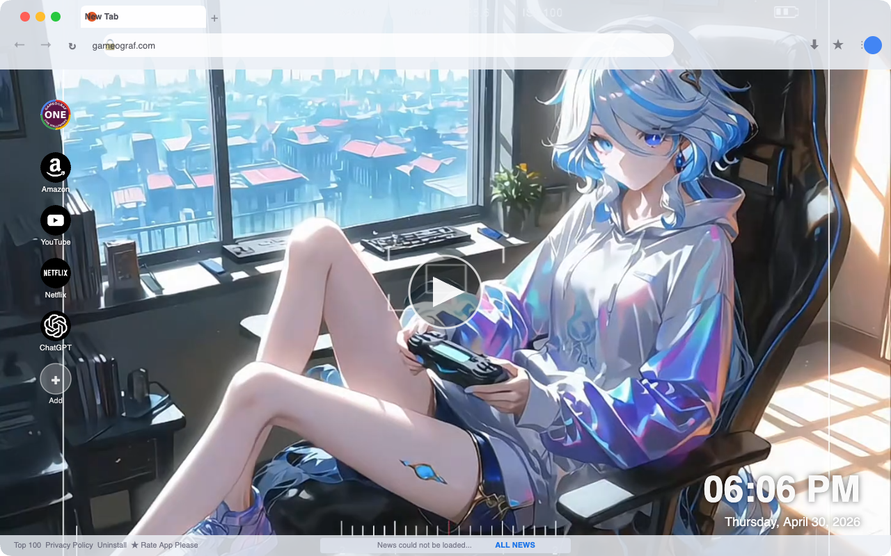 Gamer Anime Girl Live Wallpaper - 截图 3