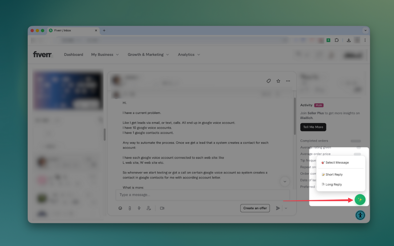 Fiverr Reply Assistant - 截图 2