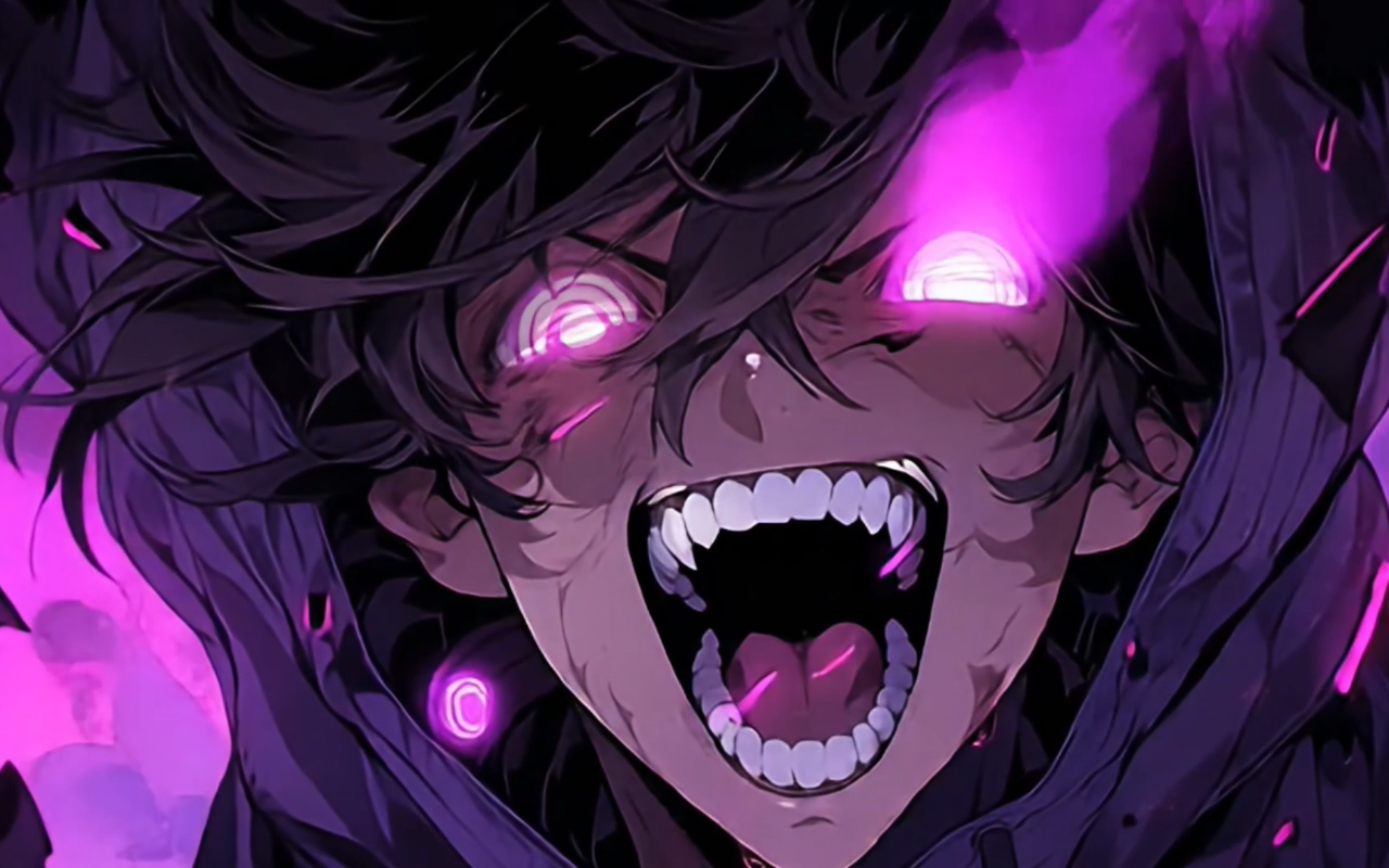Purple Crazy Anime Phonk Boy Live Wallpaper - 截图 1
