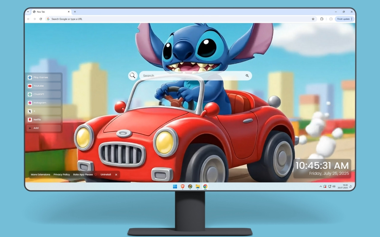 Stitch Driving Car Live Wallpaper - 截图 2