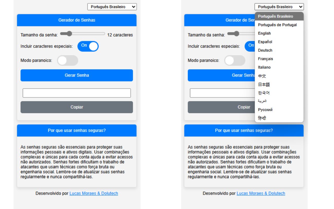 Gerador de Senhas Seguras - 截图 1