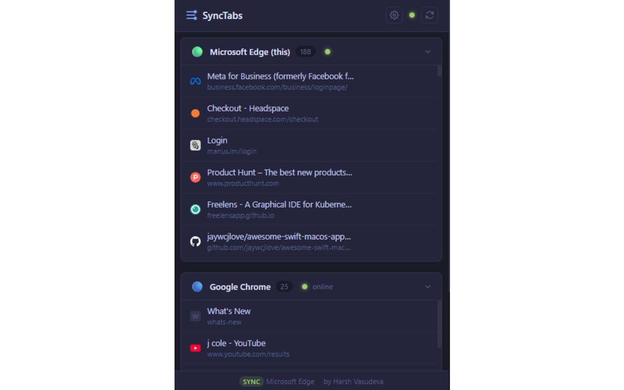 SyncTabs - Cross Browser Tab Sync - 截图 1