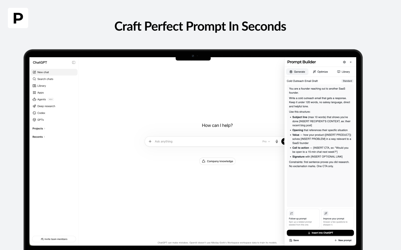 Prompt Builder. AI Prompt Generator & Optimizer - 截图 4