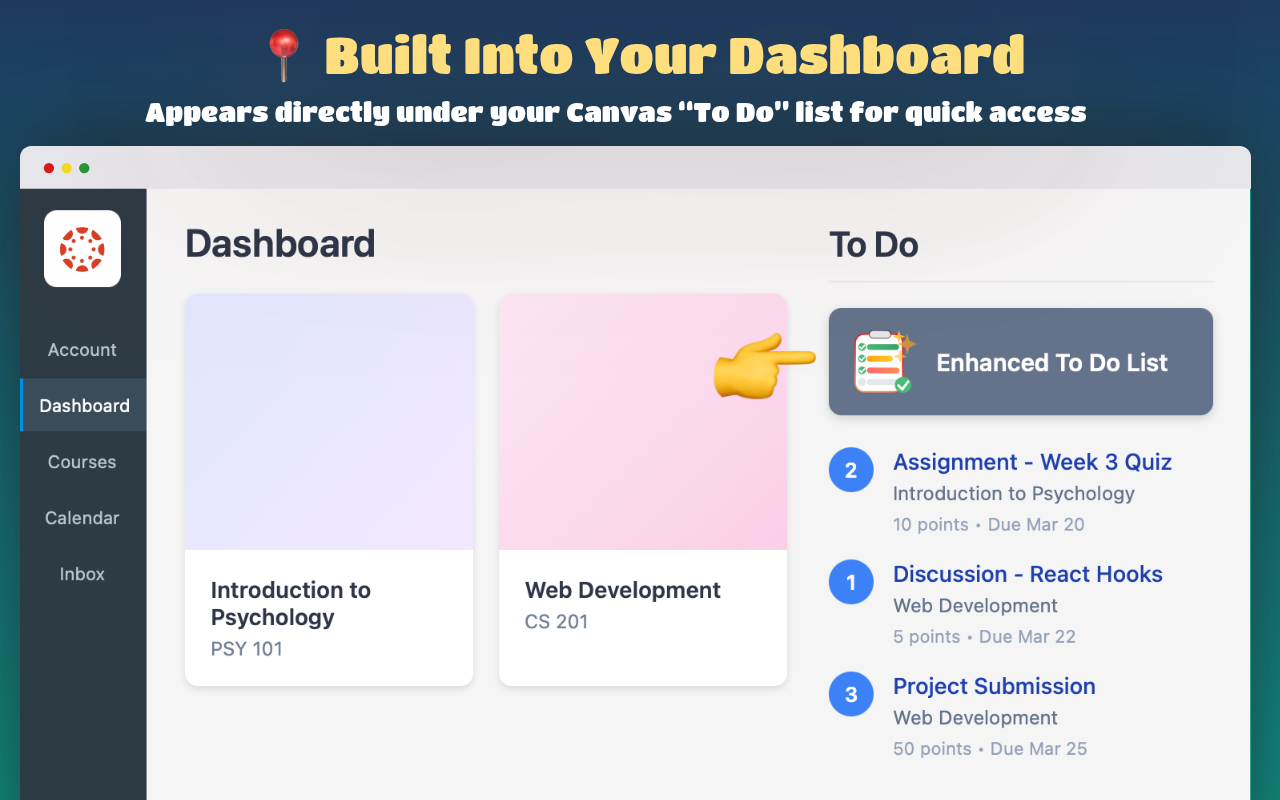 Enhanced Canvas LMS To Do (Ungraded List) - 截图 1