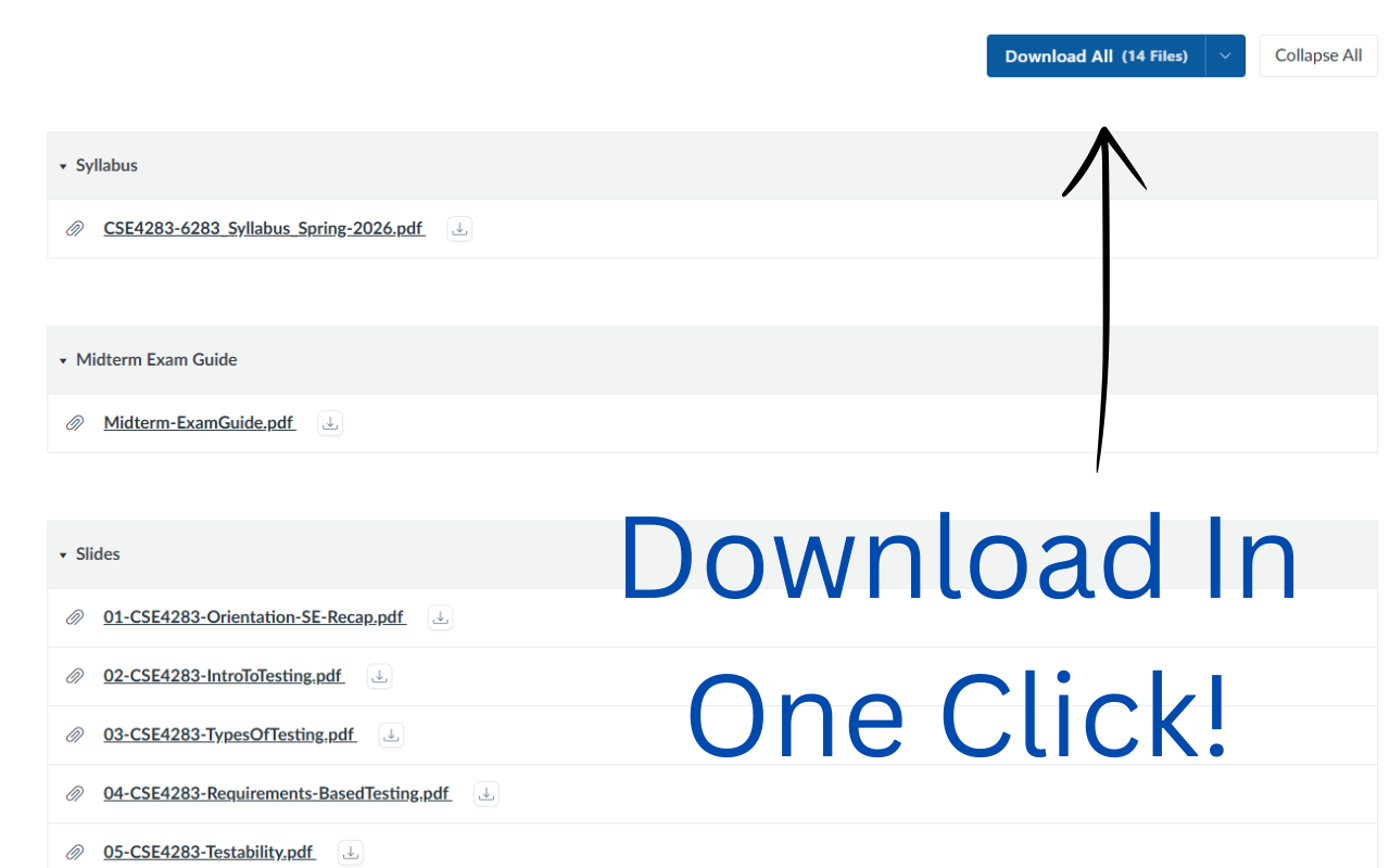 Canvas Downloader - Bulk Save Course Files - 截图 1