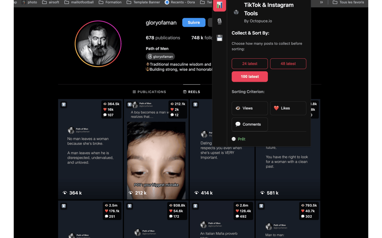 TikTok & Instagram Sort / Download By Octopuce.io - 截图 3