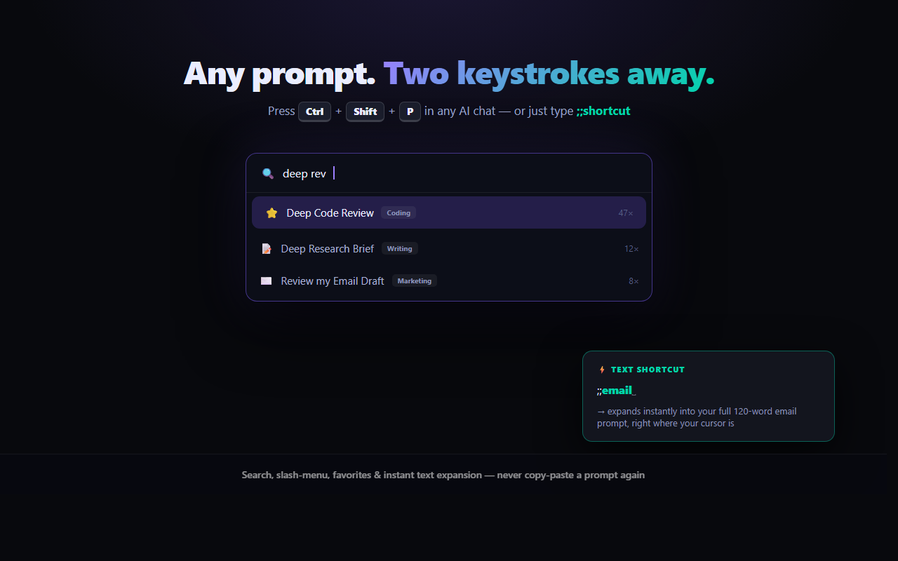 PromptChief – AI Prompt Manager & Improver - 截图 3