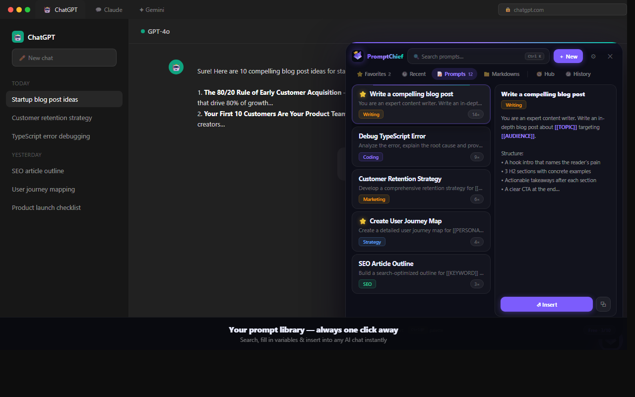 PromptChief – AI Prompt Manager & Improver - 截图 6