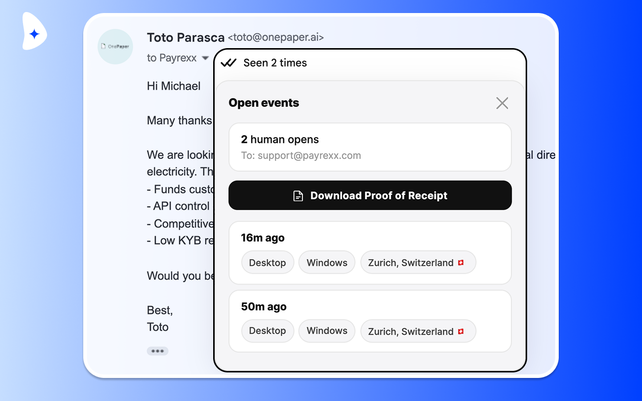 Email Open Tracker – Unlimited Real-Time Gmail Read Receipts & Tracking - 截图 1