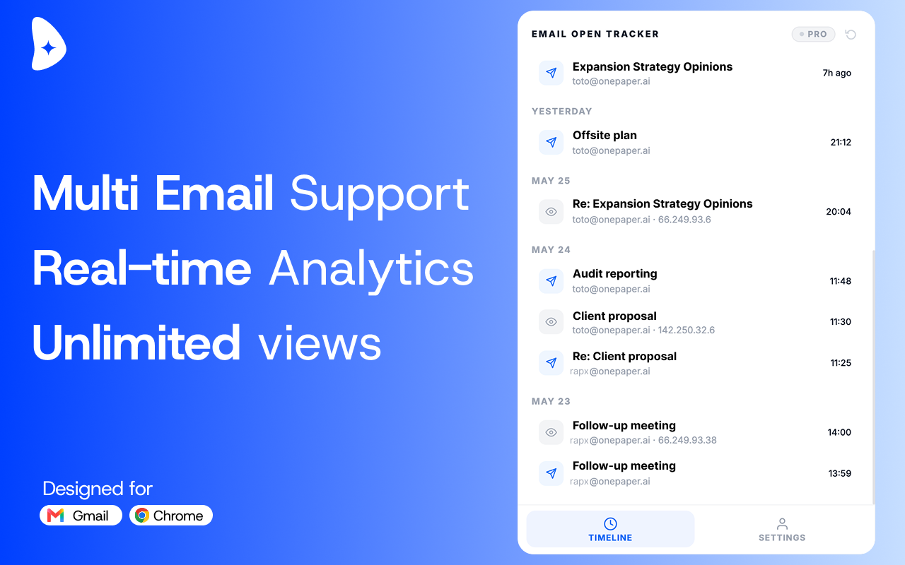Email Open Tracker – Unlimited Real-Time Gmail Read Receipts & Tracking - 截图 2