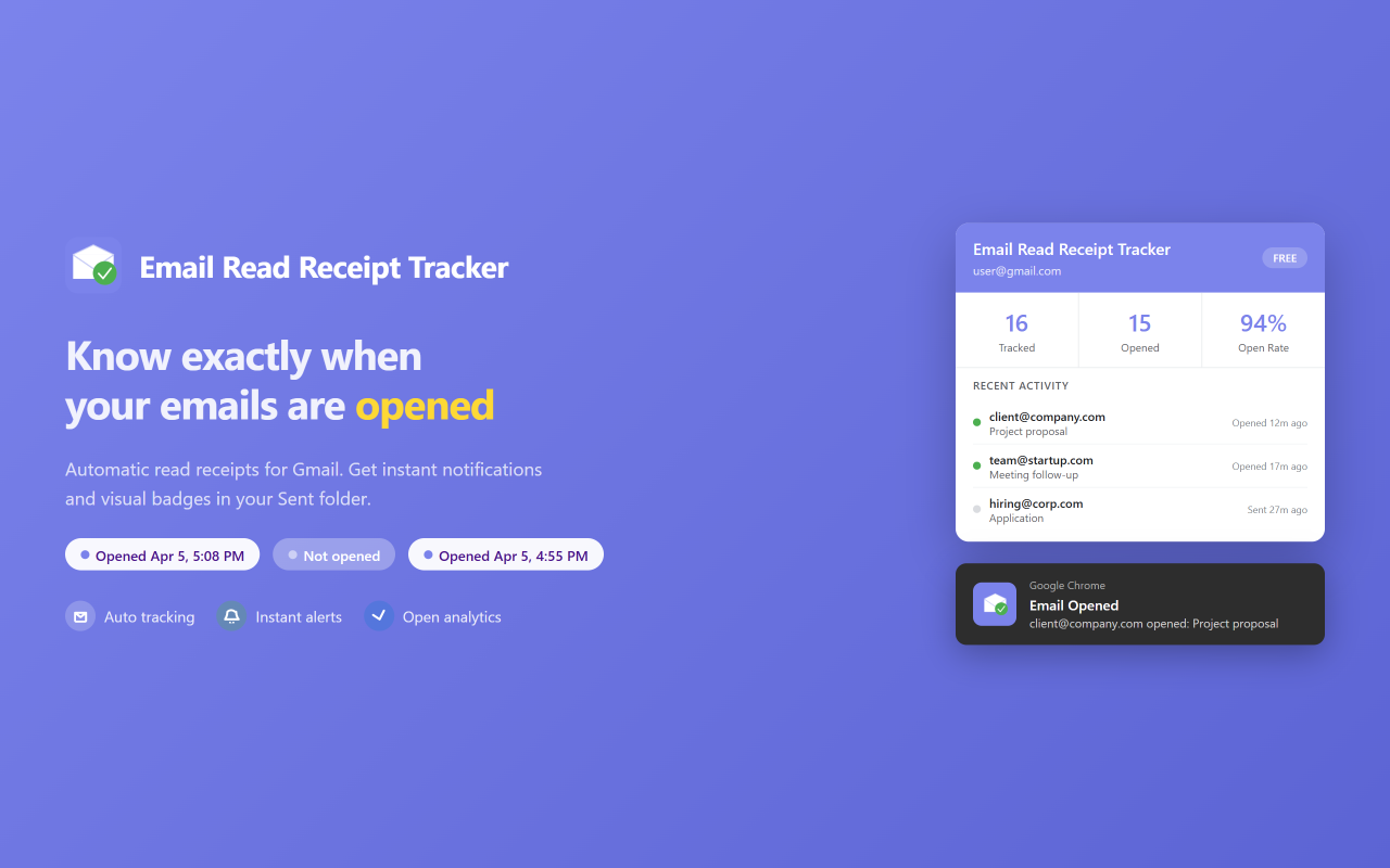 Email Read Receipt Tracker - 截图 2