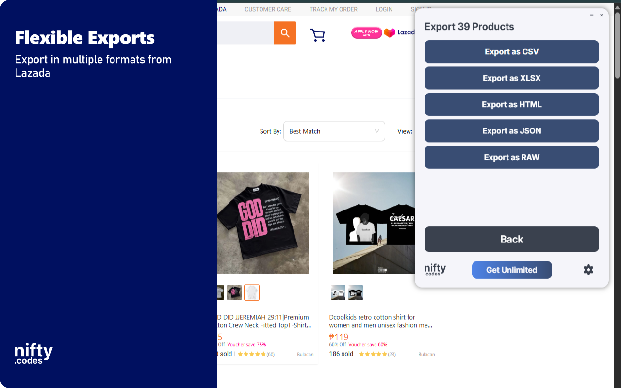 Lazada Scraper:导出产品、评论、变体及更多 - 截图 2