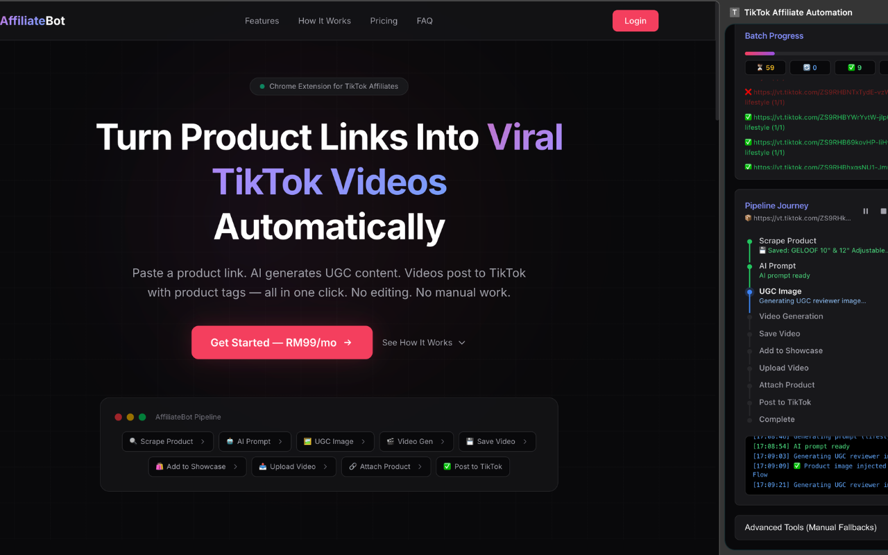 TikTok Affiliate Automation - 截图 1