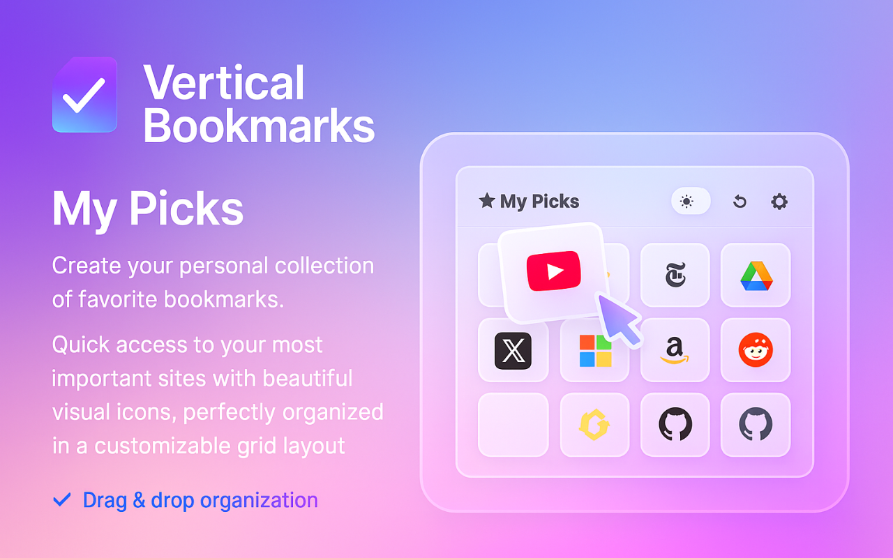 Vertical Bookmarks Side Panel - 截图 1
