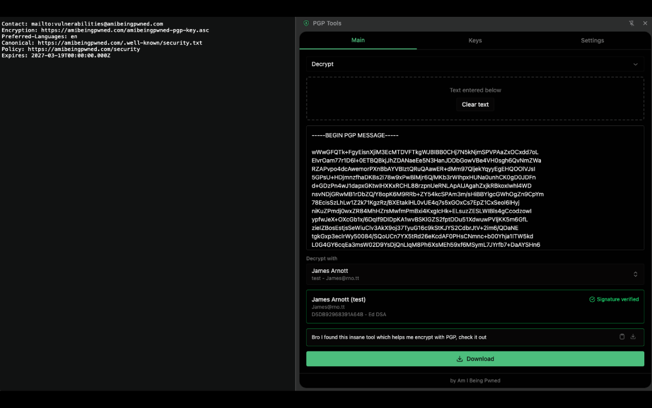PGP Tools - Encrypt, Decrypt & Sign - 截图 1