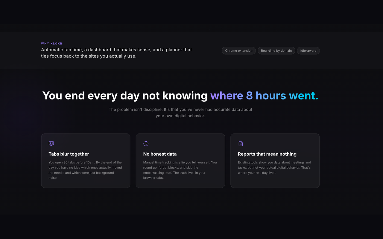 Klokrs - Tab Time Tracker - 截图 2