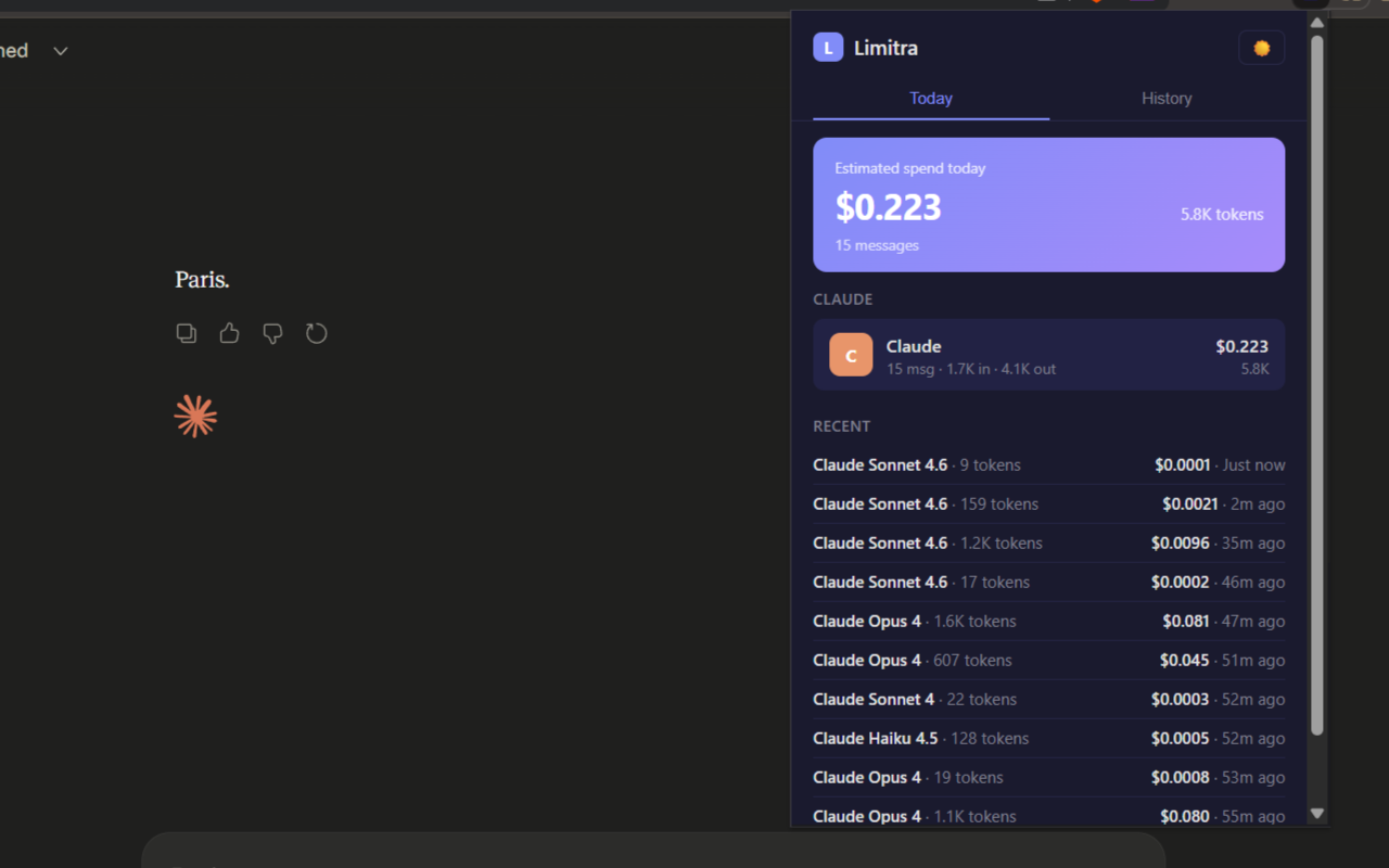 Limitra - Claude Usage Tracker - 截图 1