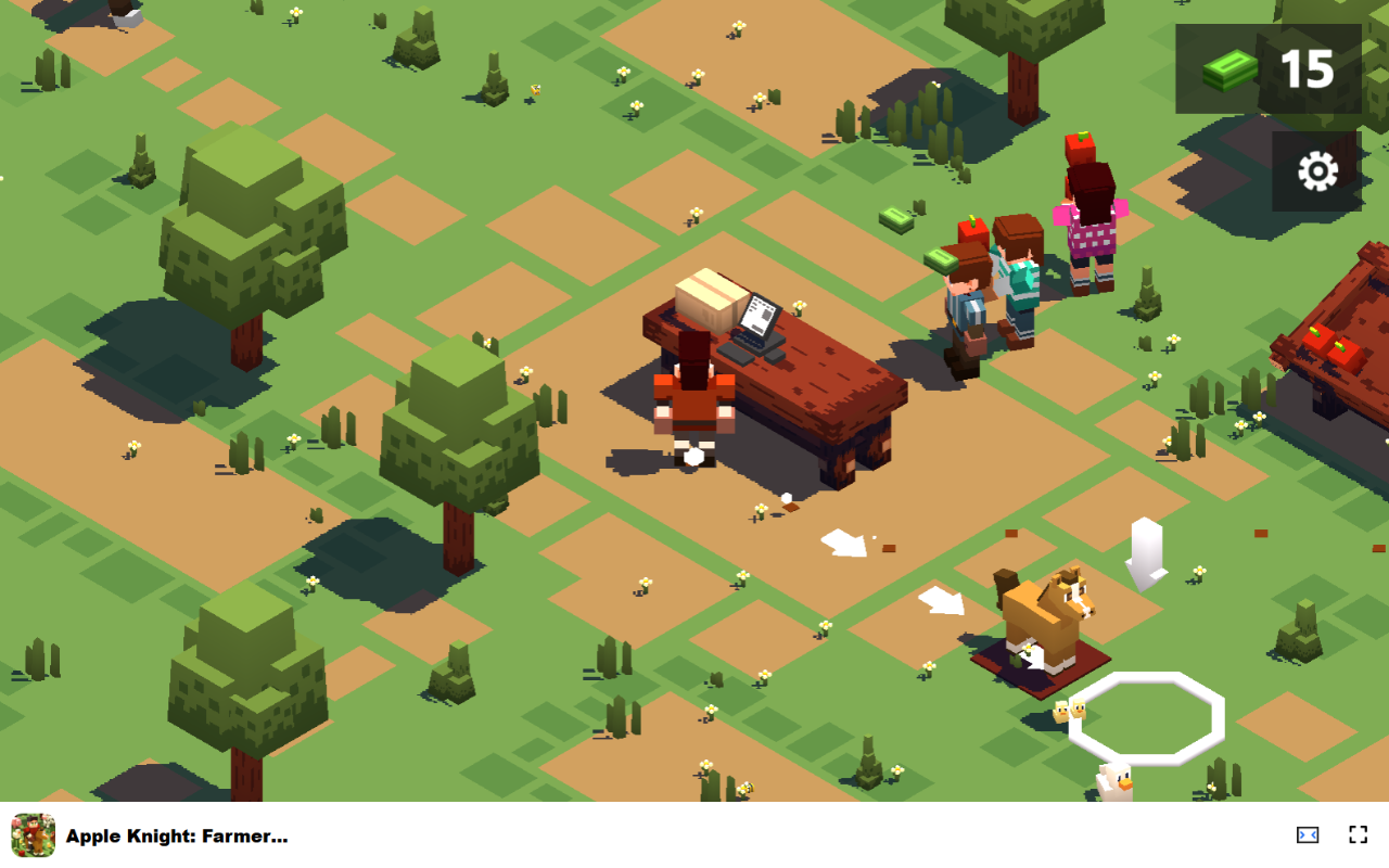 Apple Knight: Farmers Market 游戏 - 建设你的方块市场帝国! - 截图 1