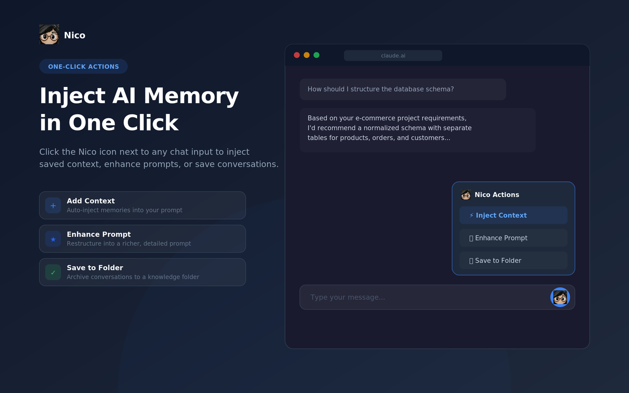 Nico — AI Memory & Prompt Enhancement - 截图 5