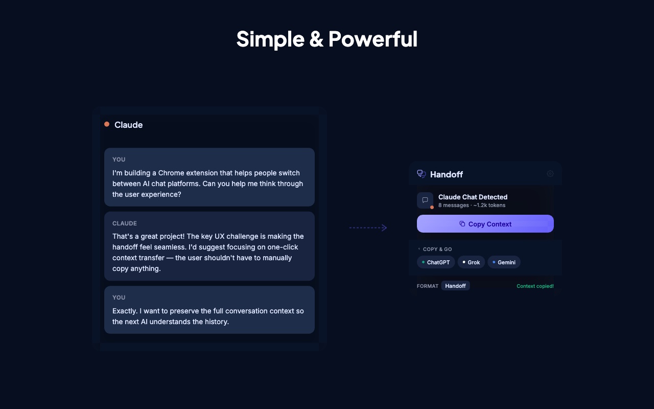 Handoff — AI Chat Context Transfer - 截图 2