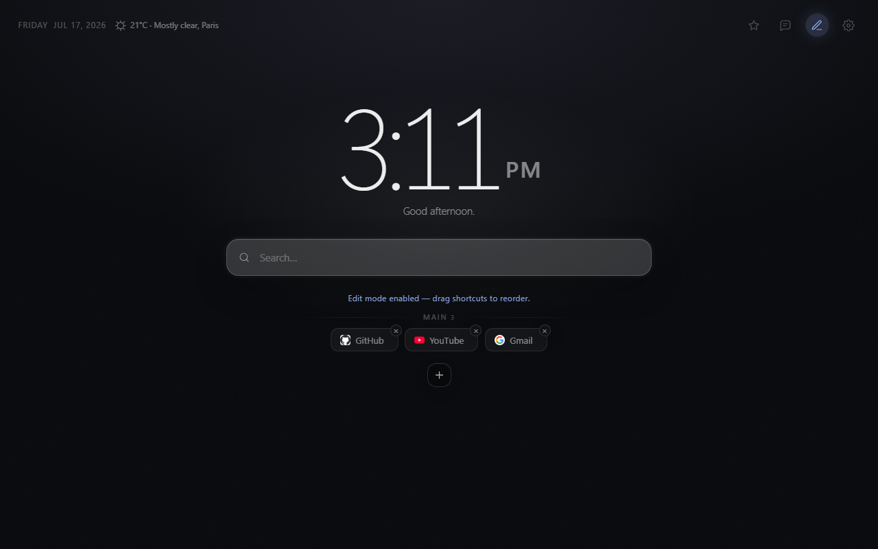 Mist — Minimal New Tab - 截图 3