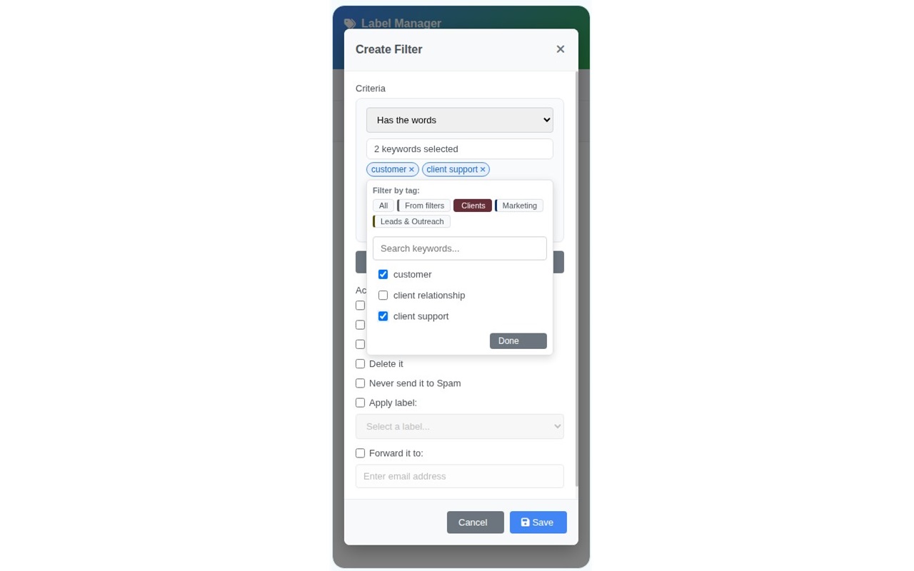 Gmail Label & Filter Manager - 截图 5