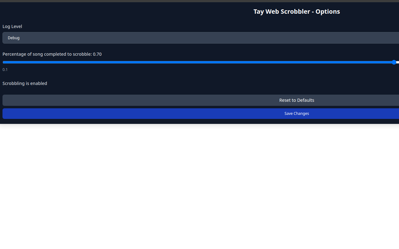 Tay Web Scrobbler - 截图 1