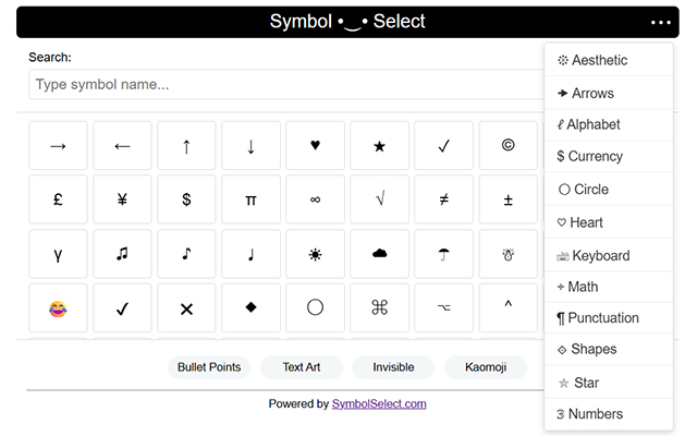 Symbol Finder - Copy & Paste Symbols - 截图 2