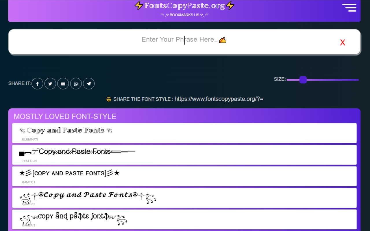 Stylish Fonts Copy Paste Generator - 截图 1