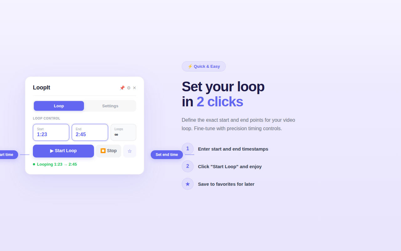 LoopIt – Smart Video Looper - 截图 1