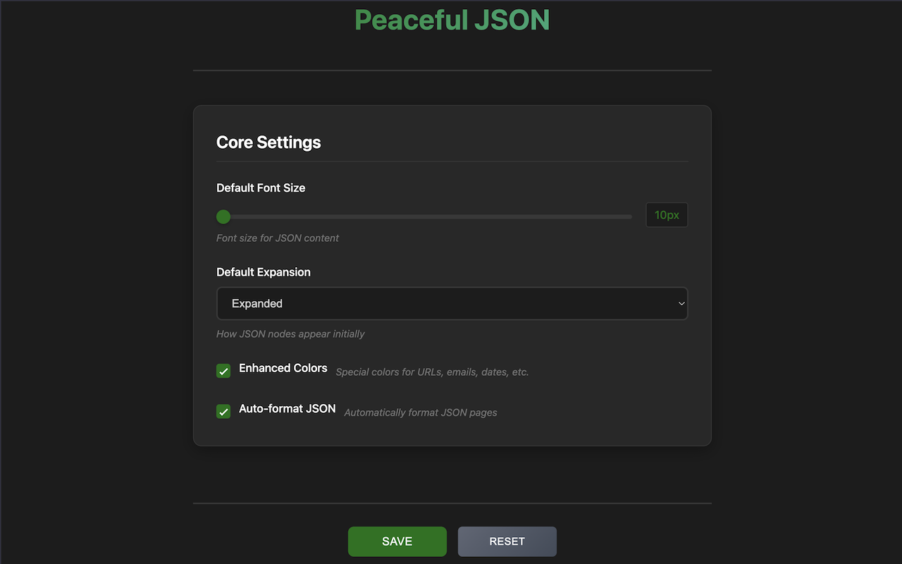 Peaceful JSON - 截图 2