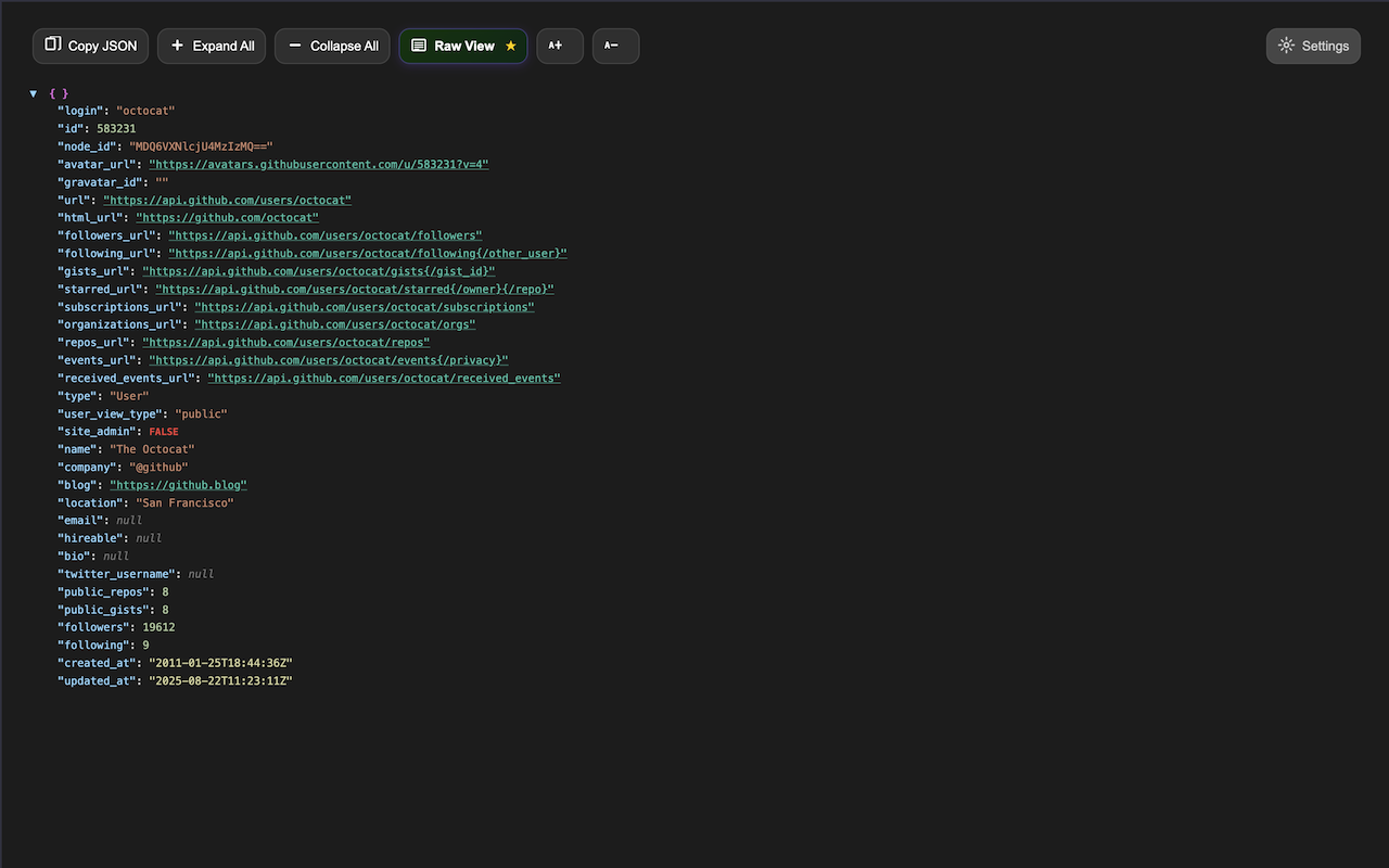 Peaceful JSON - 截图 3