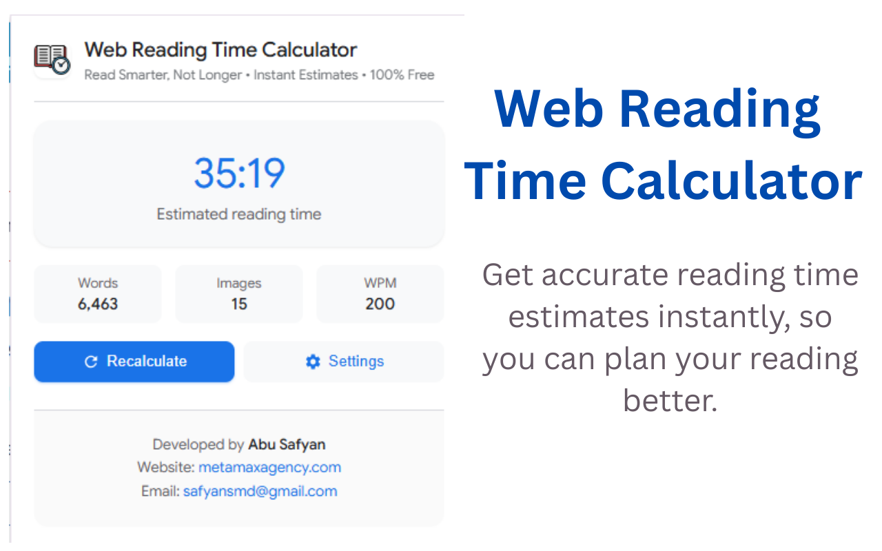 Web Reading Time Calculator – Quick, Accurate, and Easy to Use - 截图 2