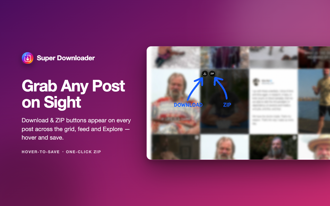 Super Downloader for Instagram — 下载照片、视频、Reels 和限时动态 - 截图 1