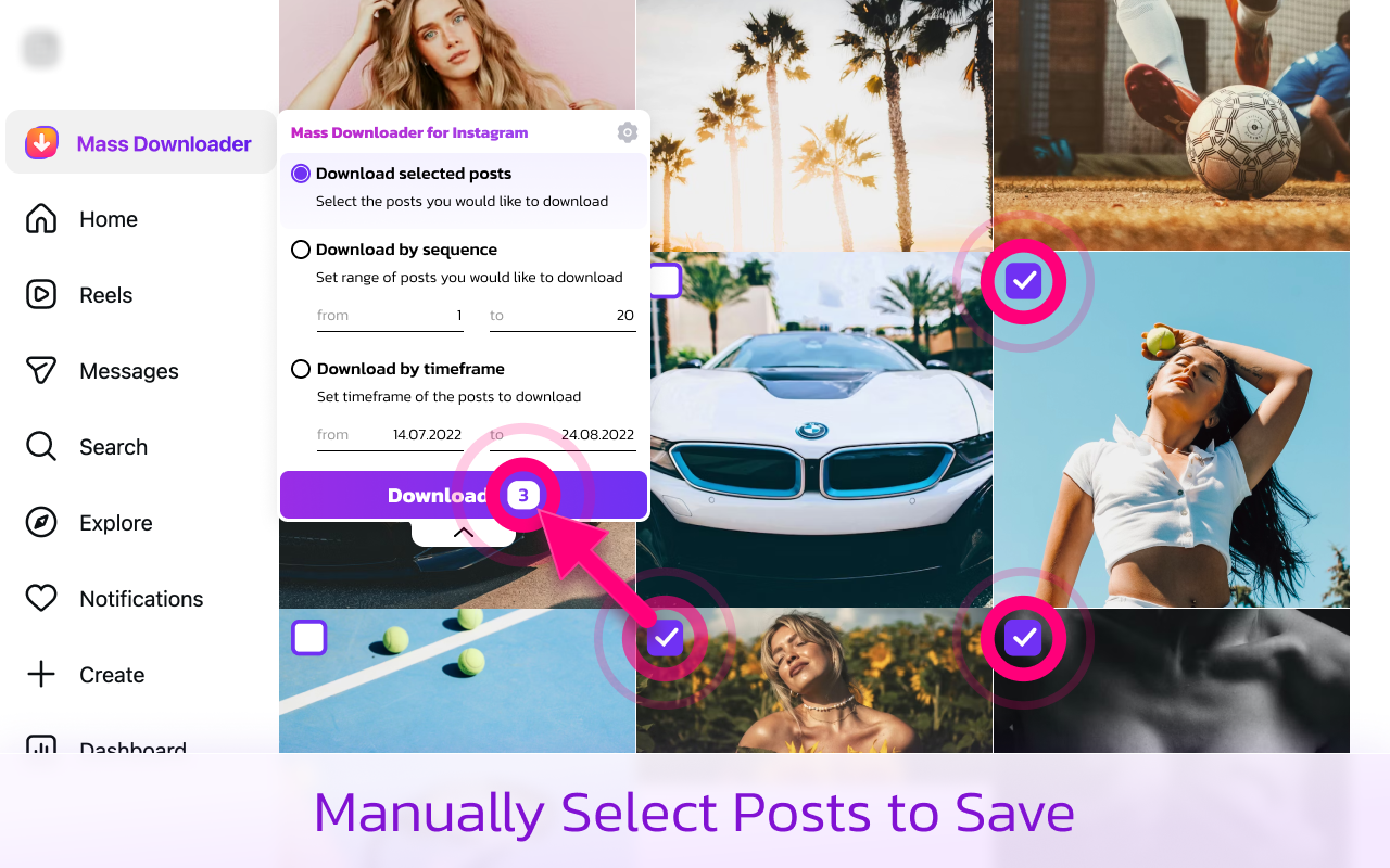 Mass。Instagram 下载器 - 截图 1