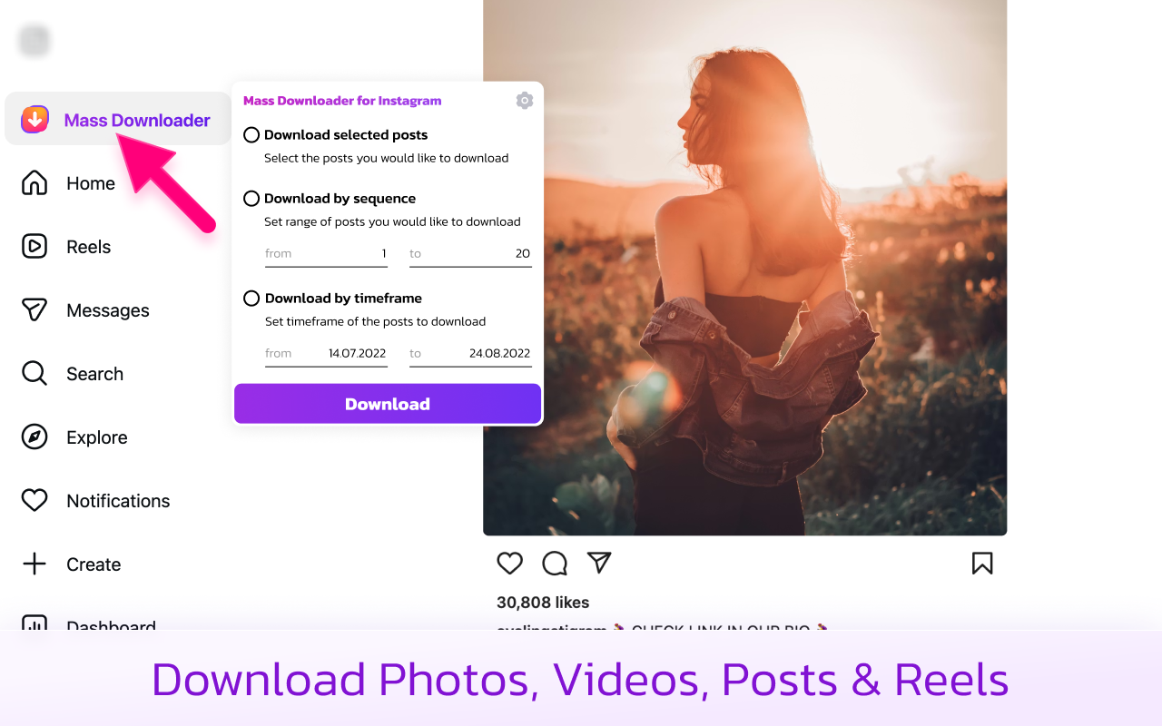 Mass。Instagram 下载器 - 截图 3