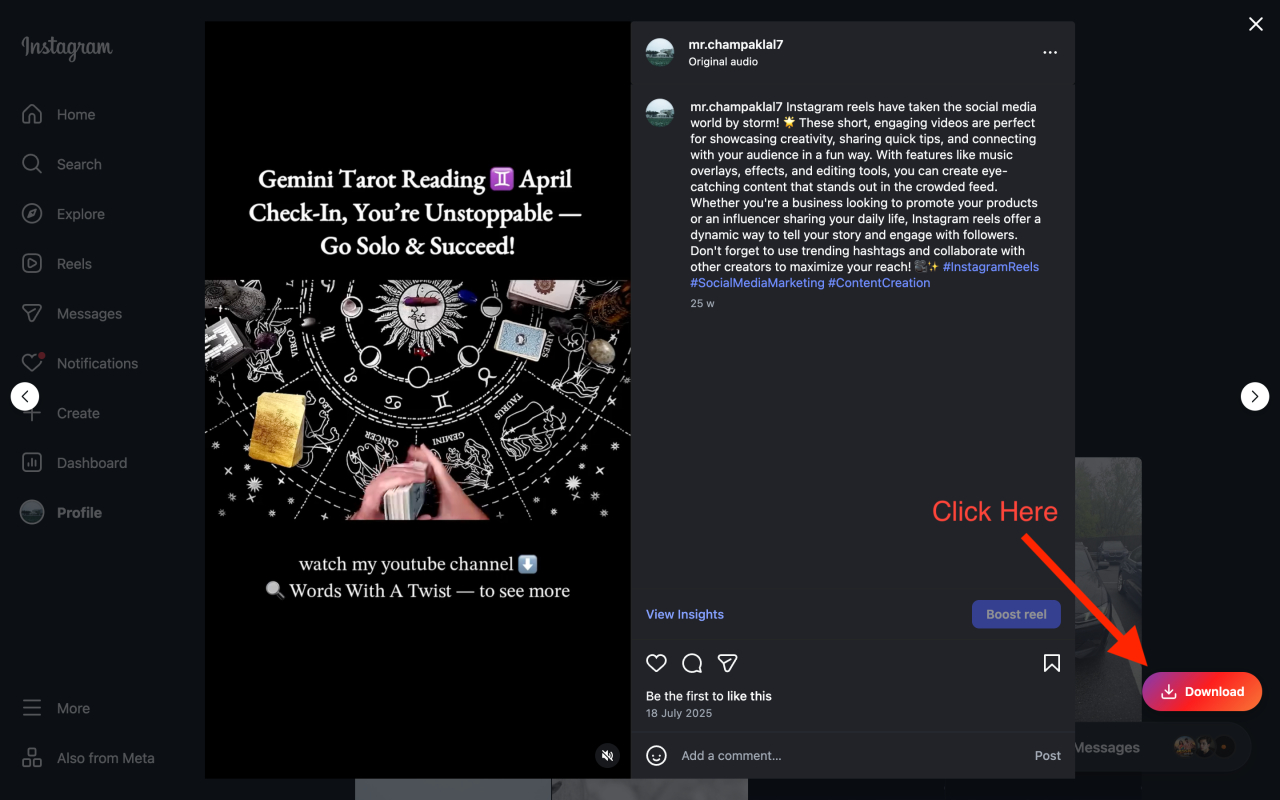Instagram Reels Downloader | 1-Click HD Saver - 截图 4