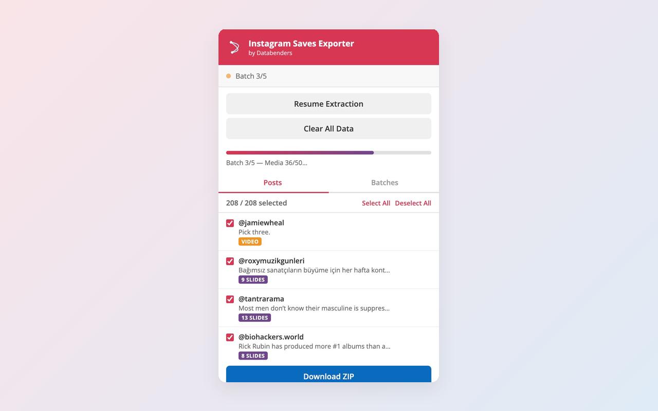 Instagram Saves Exporter - 截图 1